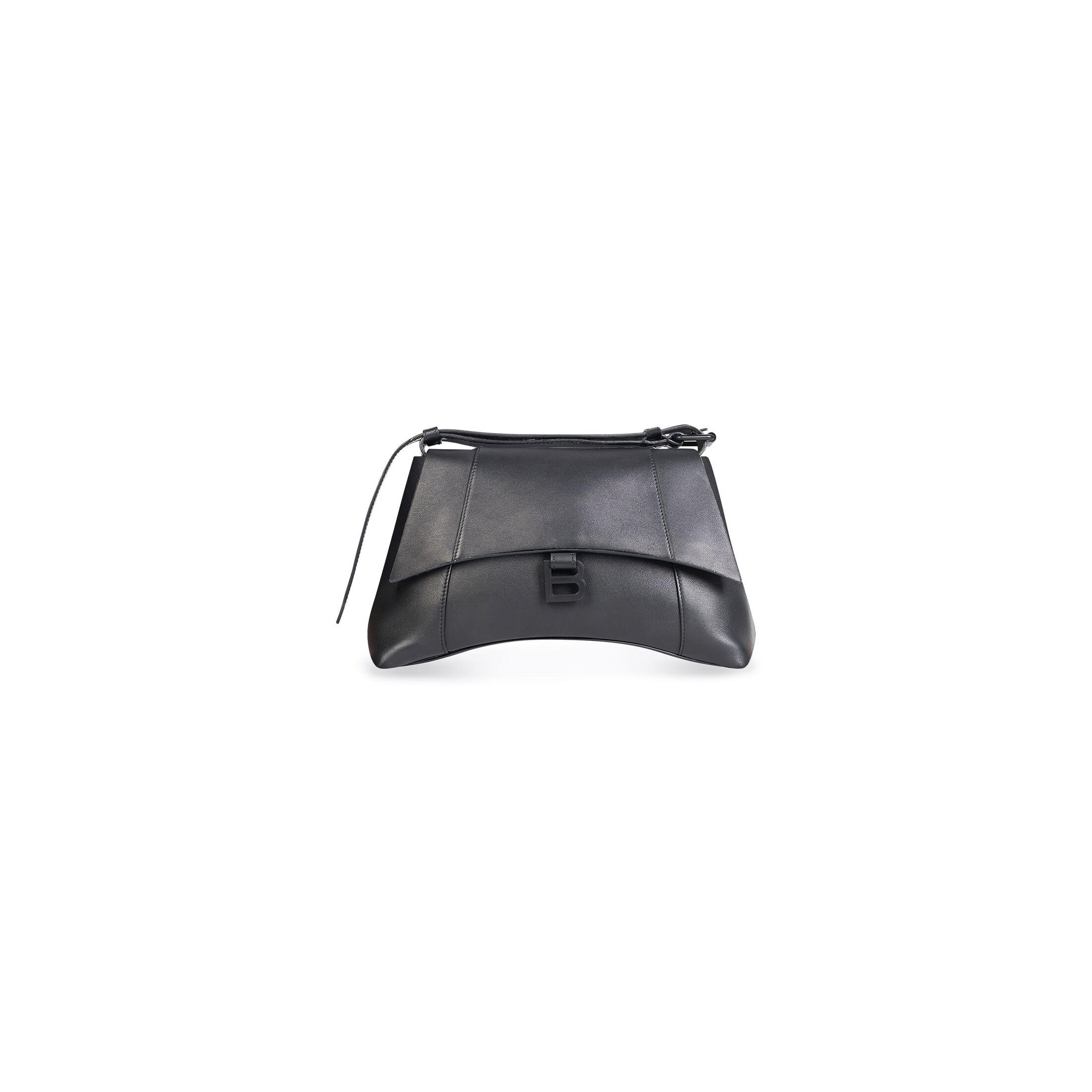 Túi Balenciaga Downtown Small Shoulder Bag Semi Shiny Smooth Calfskin Nữ Đen