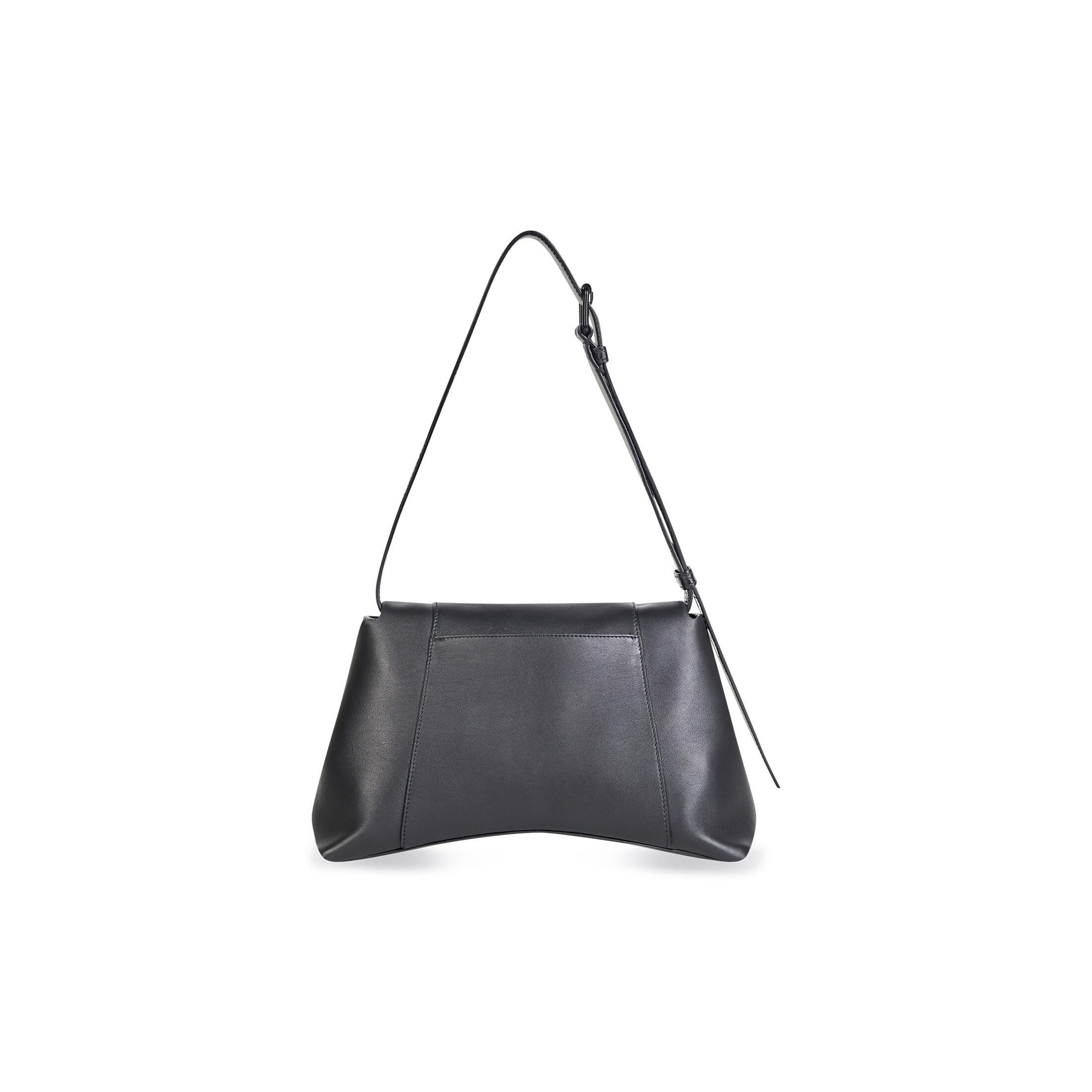 Túi Balenciaga Downtown Small Shoulder Bag Semi Shiny Smooth Calfskin Nữ Đen