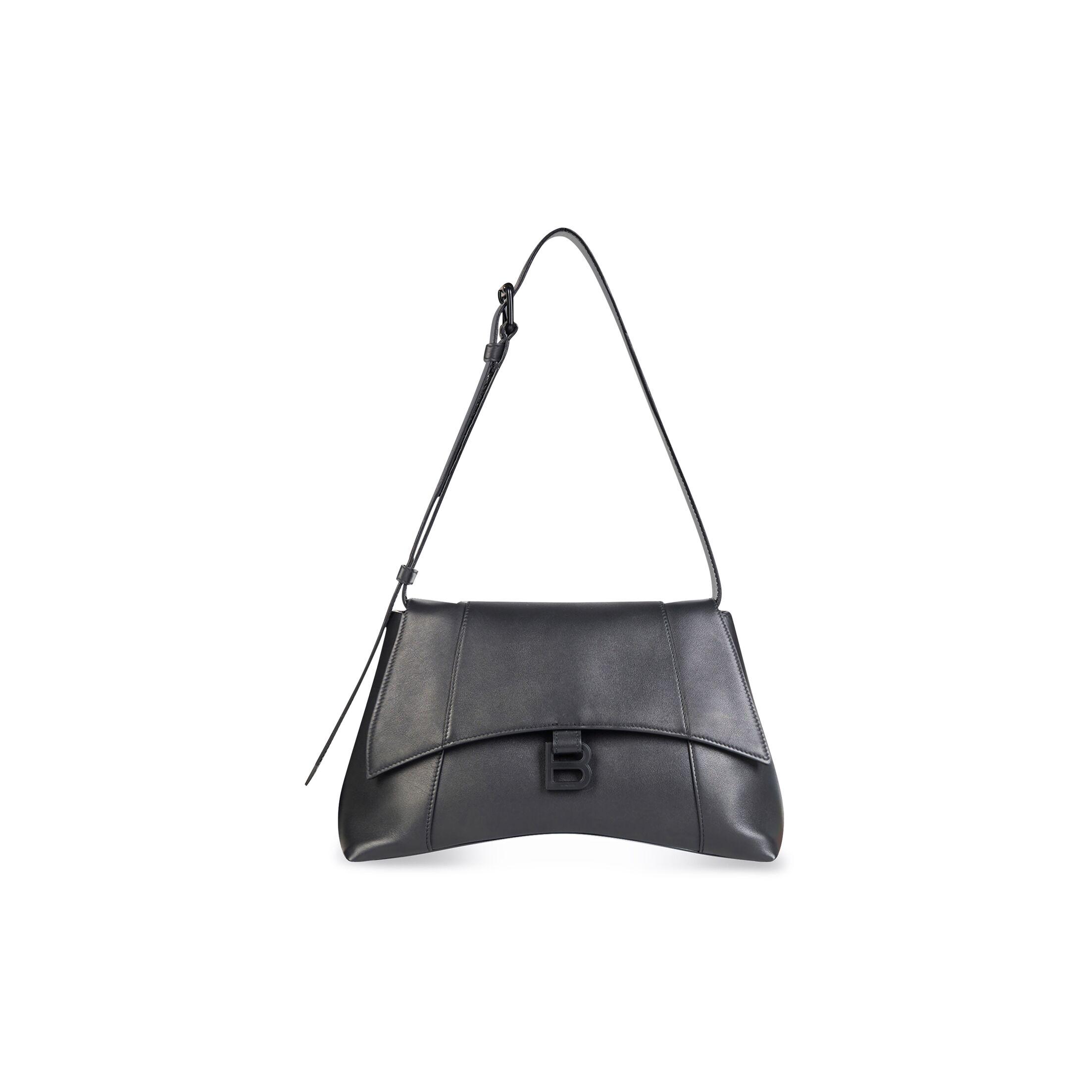 Túi Balenciaga Downtown Small Shoulder Bag Semi Shiny Smooth Calfskin Nữ Đen