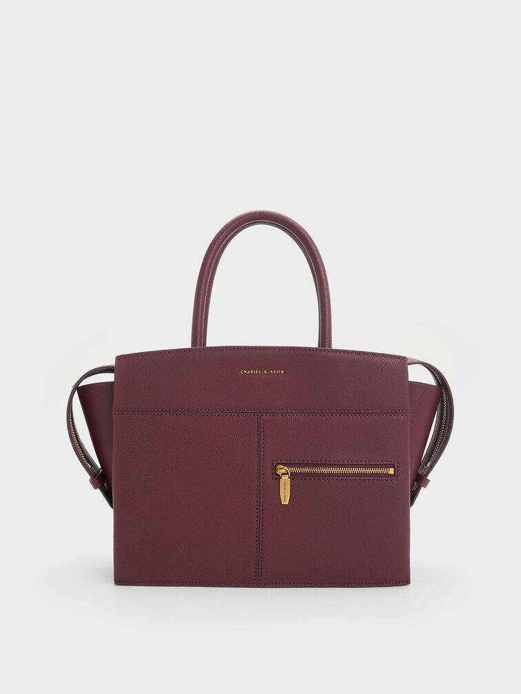 Túi Charles & Keith Anwen Trapeze Top Handle Bag Nữ Đỏ