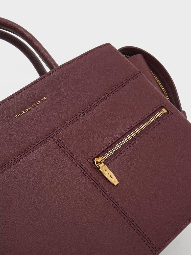 Túi Charles & Keith Anwen Trapeze Top Handle Bag Nữ Đỏ