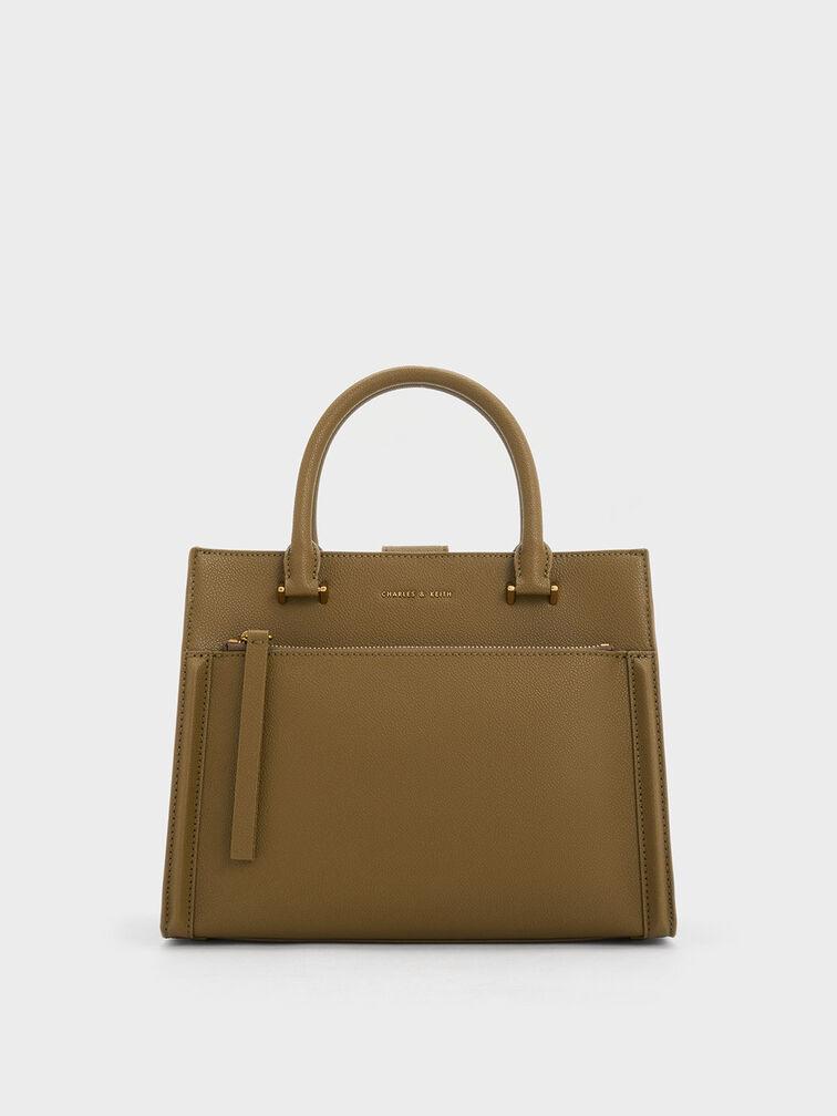 Túi Charles & Keith Anwen Structured Tote Bag Nữ Nâu