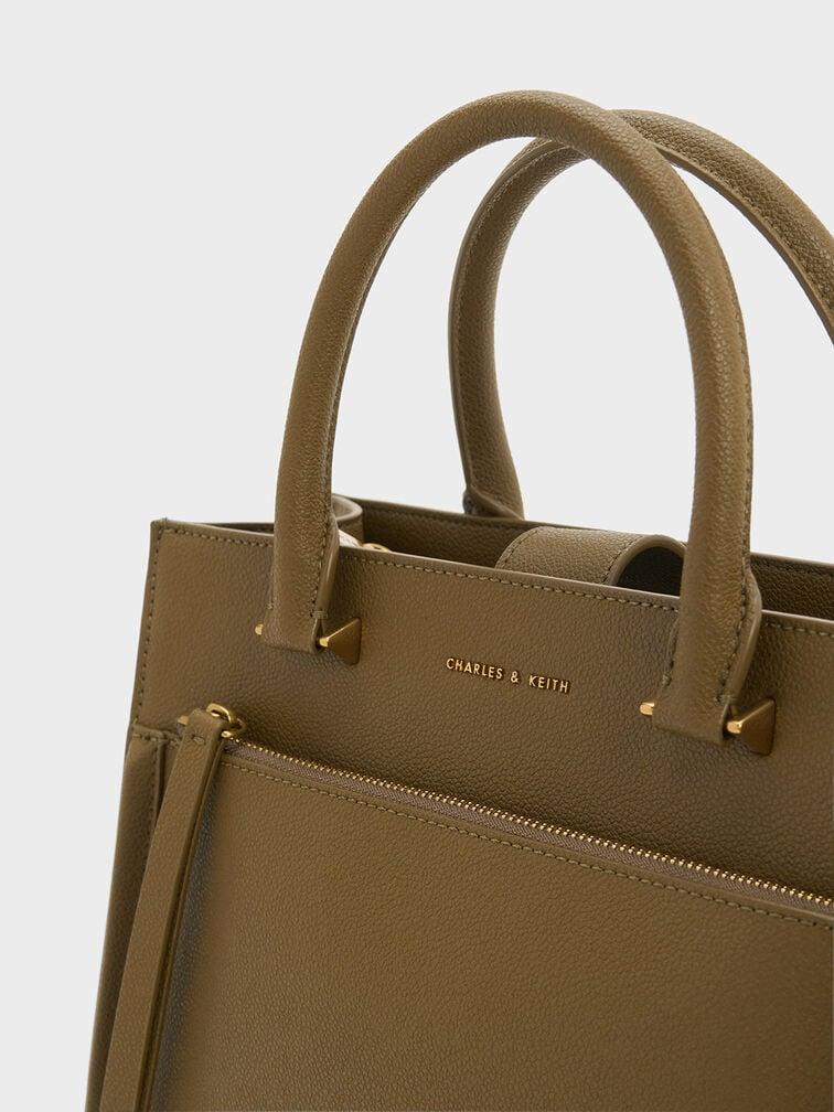 Túi Charles & Keith Anwen Structured Tote Bag Nữ Nâu