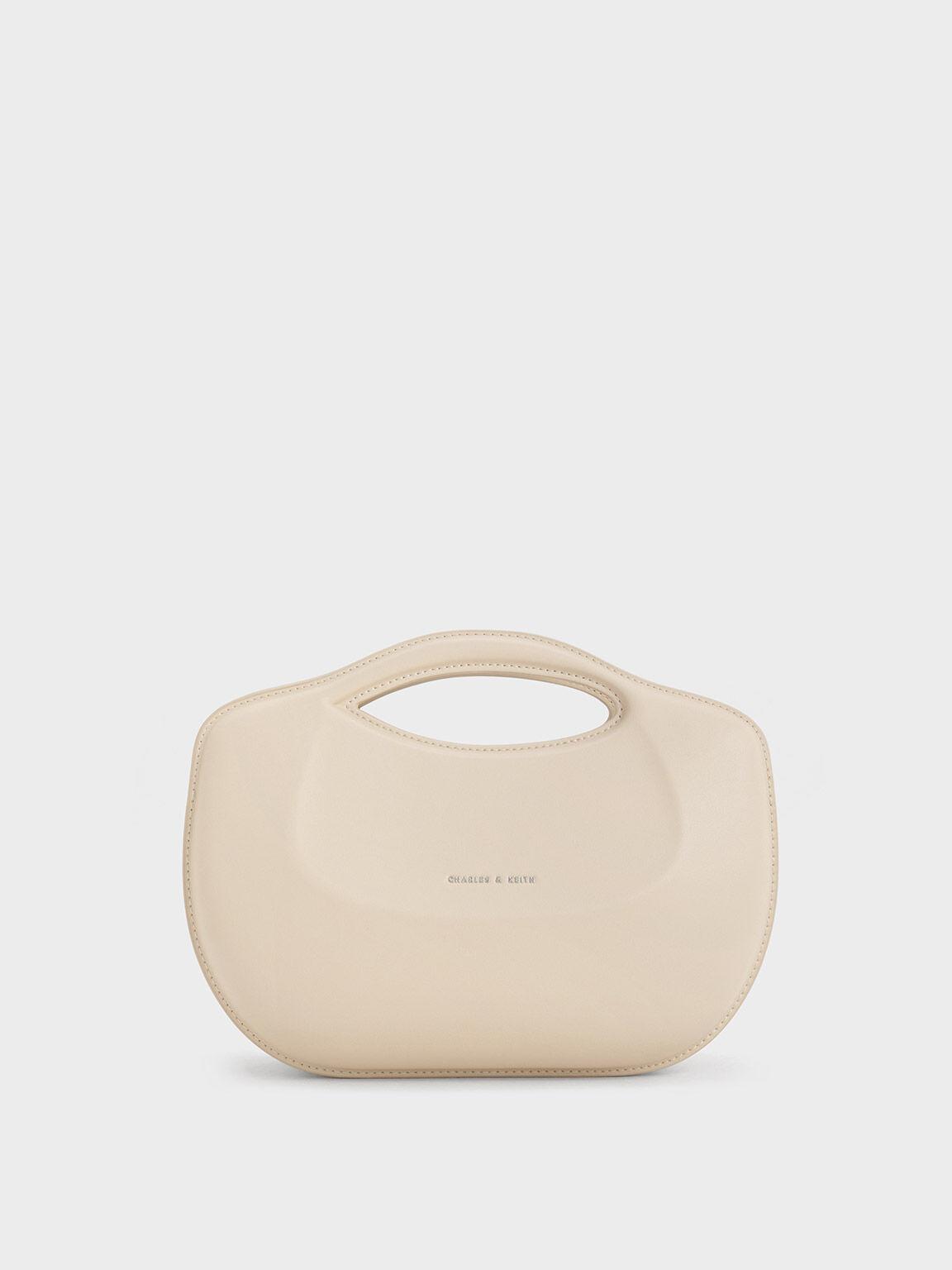 Túi Charles & Keith Cocoon Curved Handle Bag Nữ Be