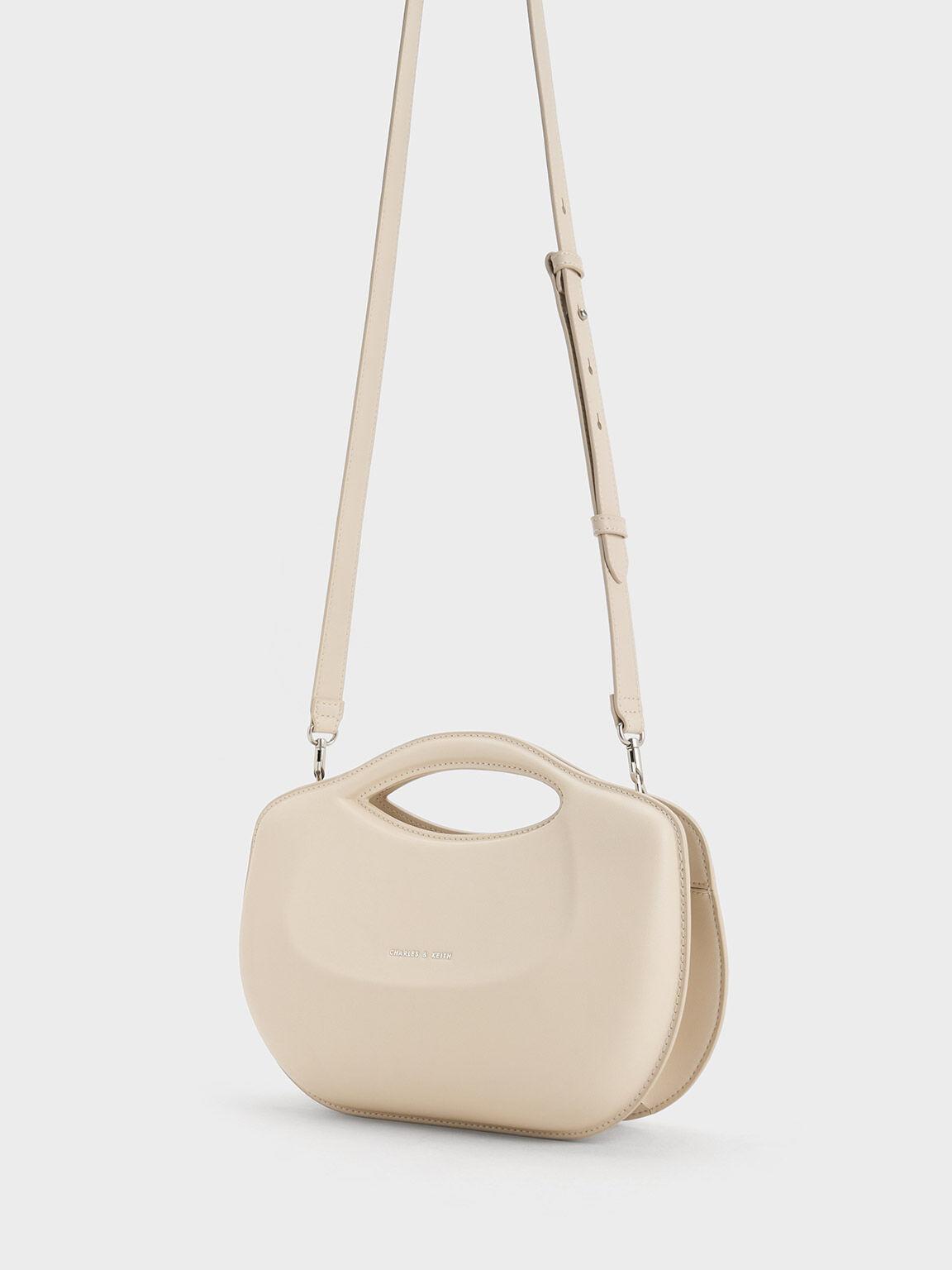 Túi Charles & Keith Cocoon Curved Handle Bag Nữ Be