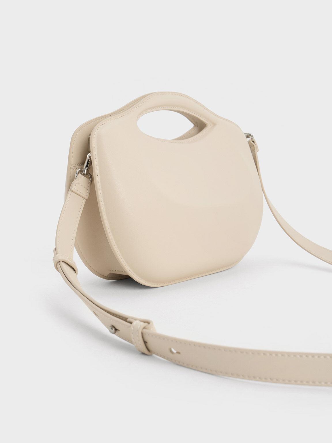 Túi Charles & Keith Cocoon Curved Handle Bag Nữ Be