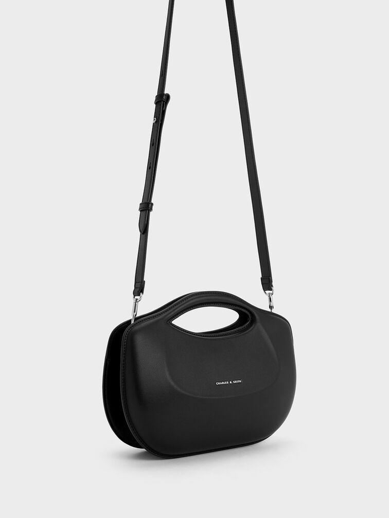 Túi Charles & Keith Cocoon Curved Handle Bag Nữ Đen