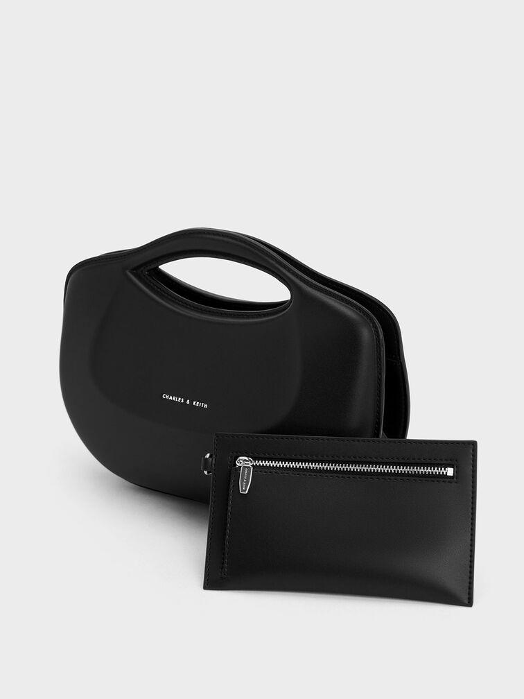 Túi Charles & Keith Cocoon Curved Handle Bag Nữ Đen