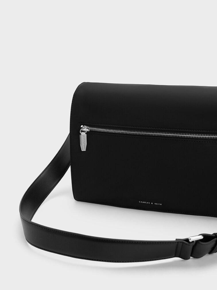 Túi Charles & Keith Koa Nylon Crossbody Bag Nữ Đen