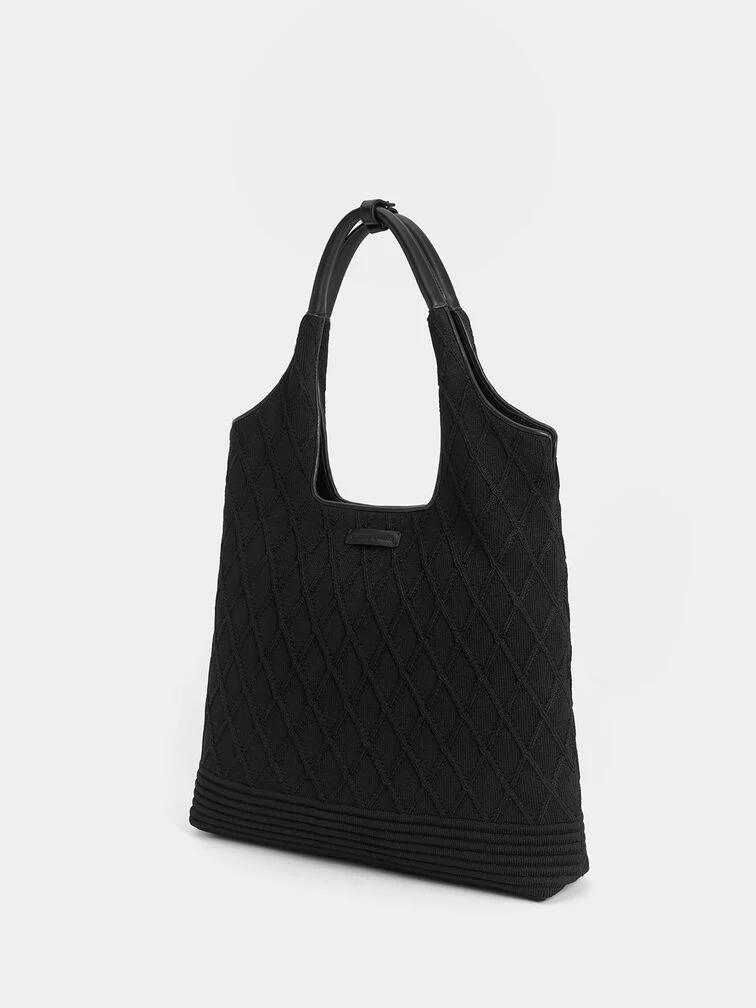 Túi Charles & Keith Willa Knitted Tote Bag Nữ Đen