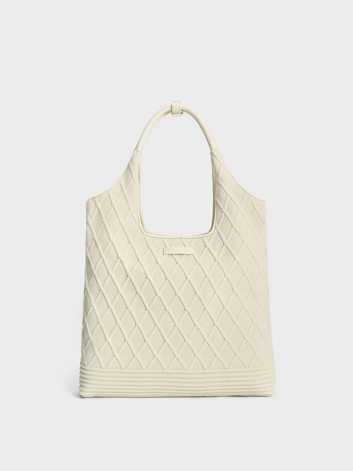 Túi Charles & Keith Willa Knitted Tote Bag Nữ Be