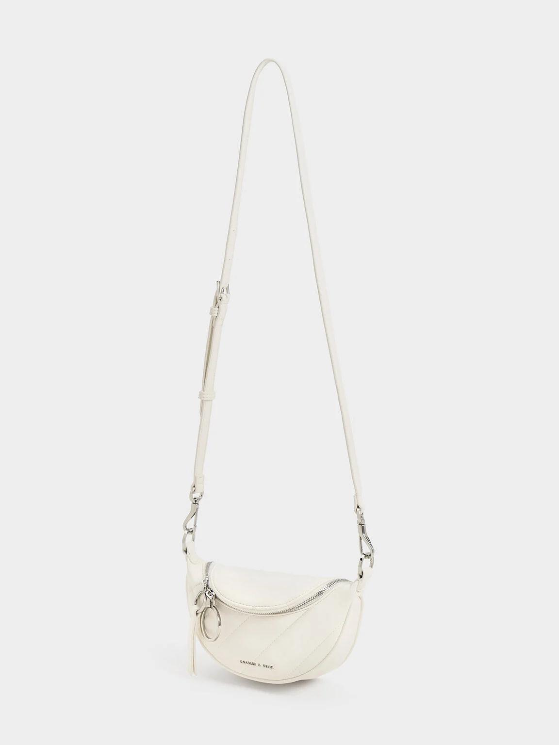 Túi Charles & Keith Philomena Half-Moon Crossbody Bag Nữ Be