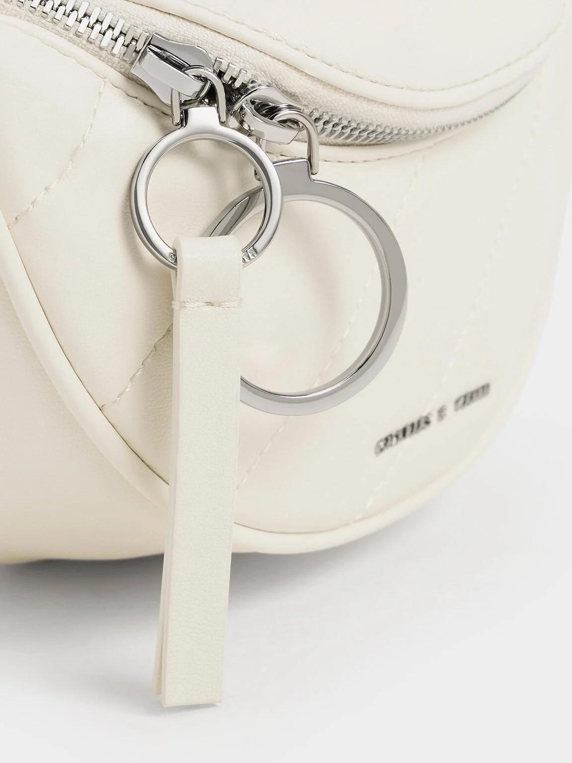 Túi Charles & Keith Philomena Half-Moon Crossbody Bag Nữ Be