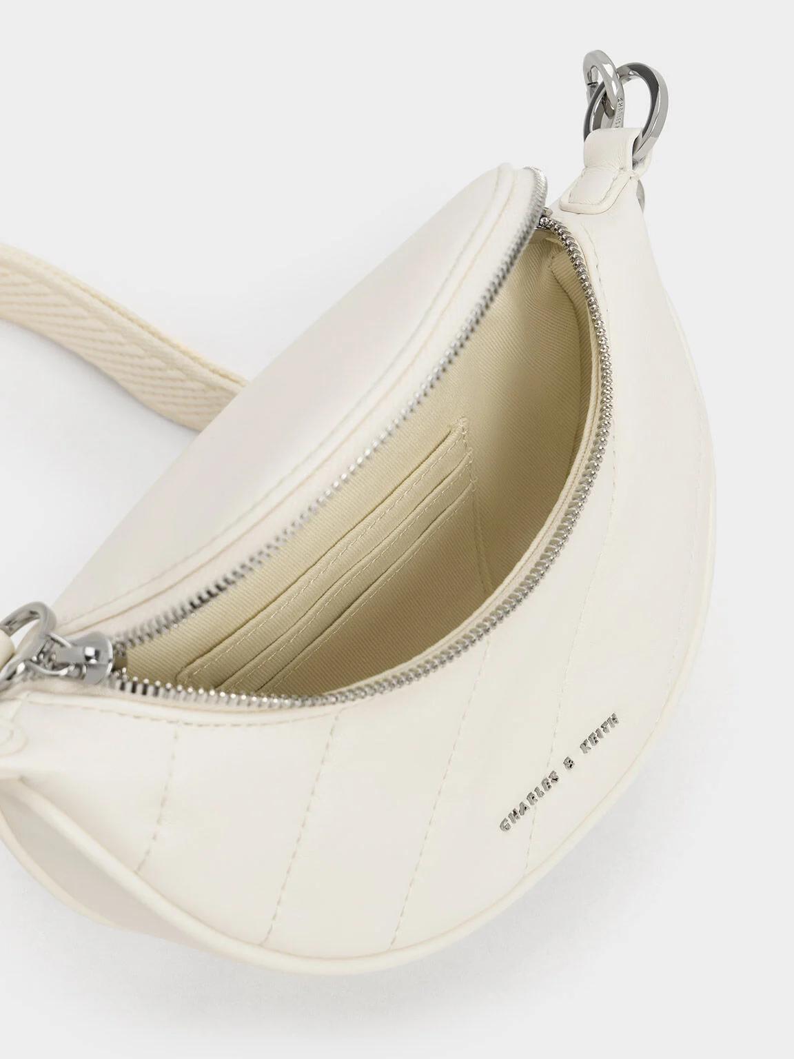 Túi Charles & Keith Philomena Half-Moon Crossbody Bag Nữ Be