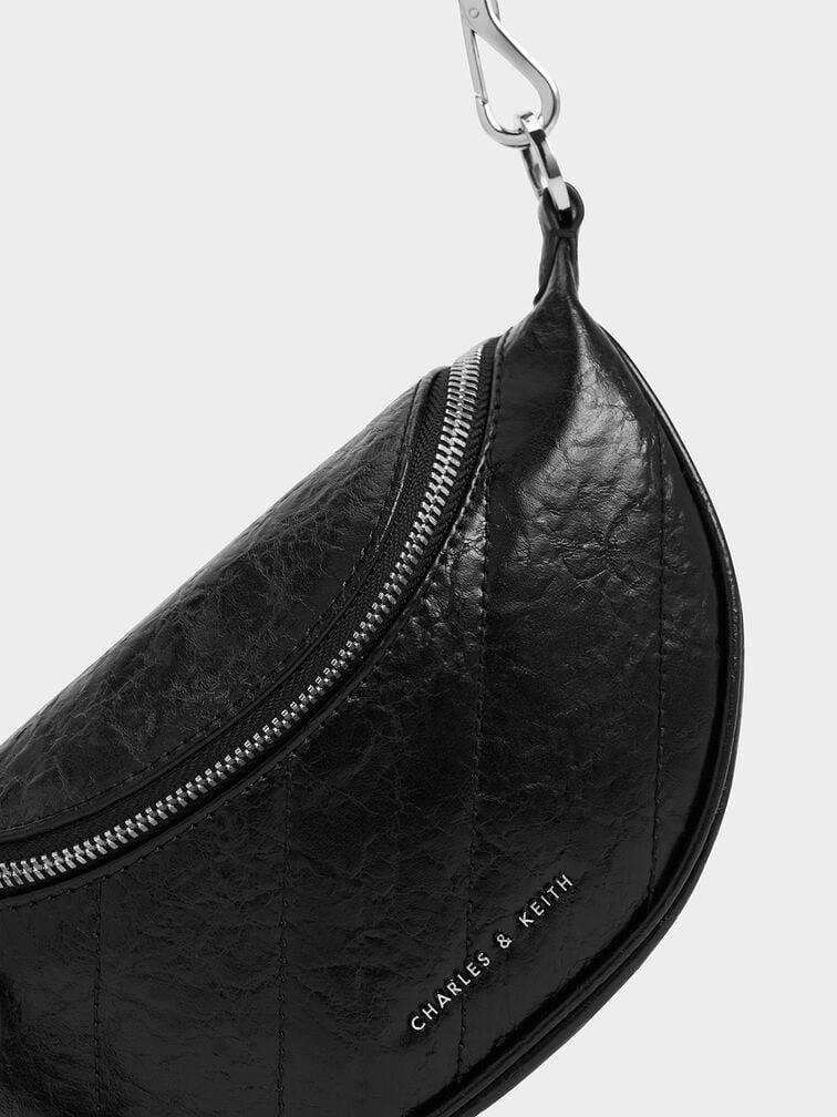 Túi Charles & Keith Philomena Half-Moon Crossbody Bag Nữ Đen