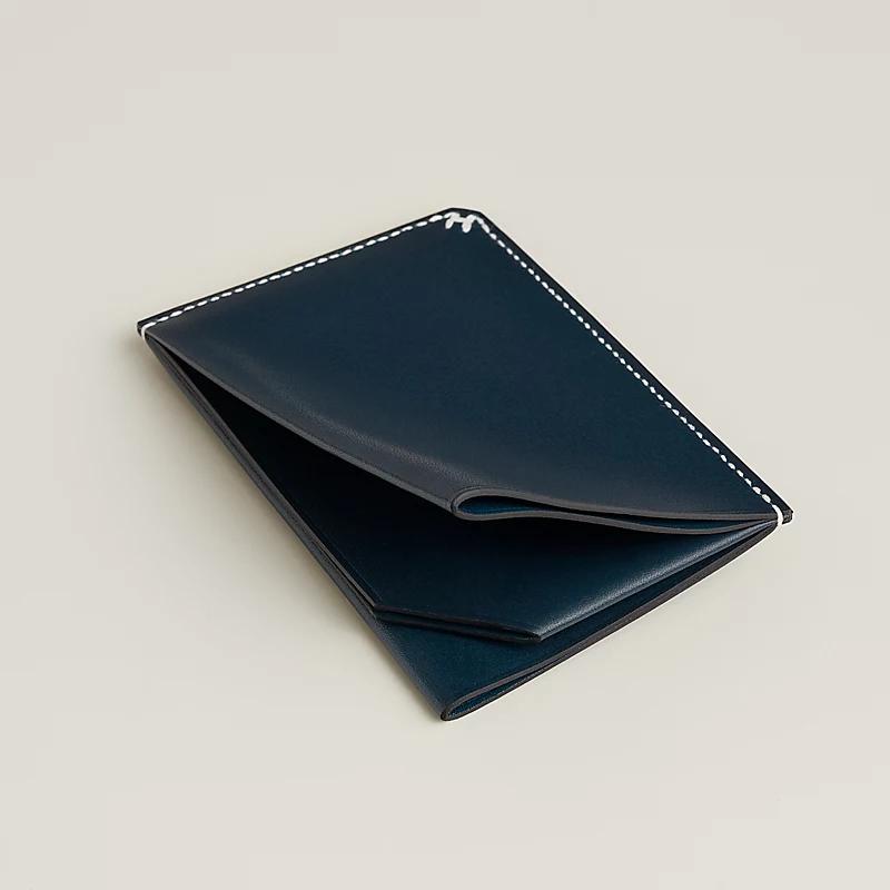 Ví Hermes H Sellier Card Holder Nữ Xanh Navy