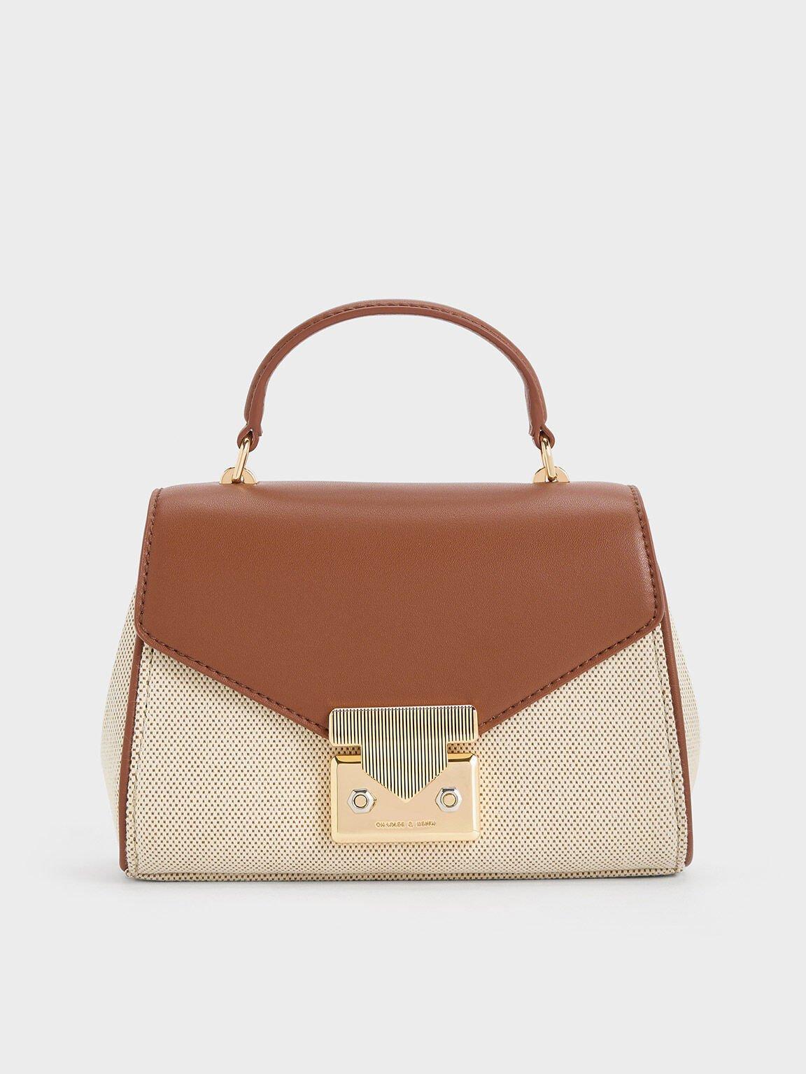 Túi Charles & Keith Eudora Canvas Nữ Nâu