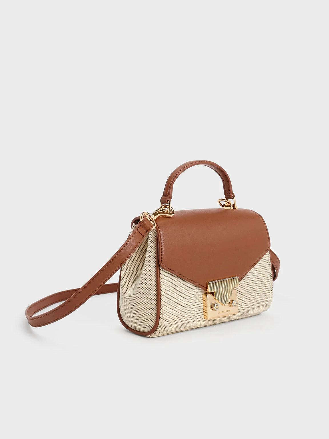 Túi Charles & Keith Eudora Canvas Nữ Nâu