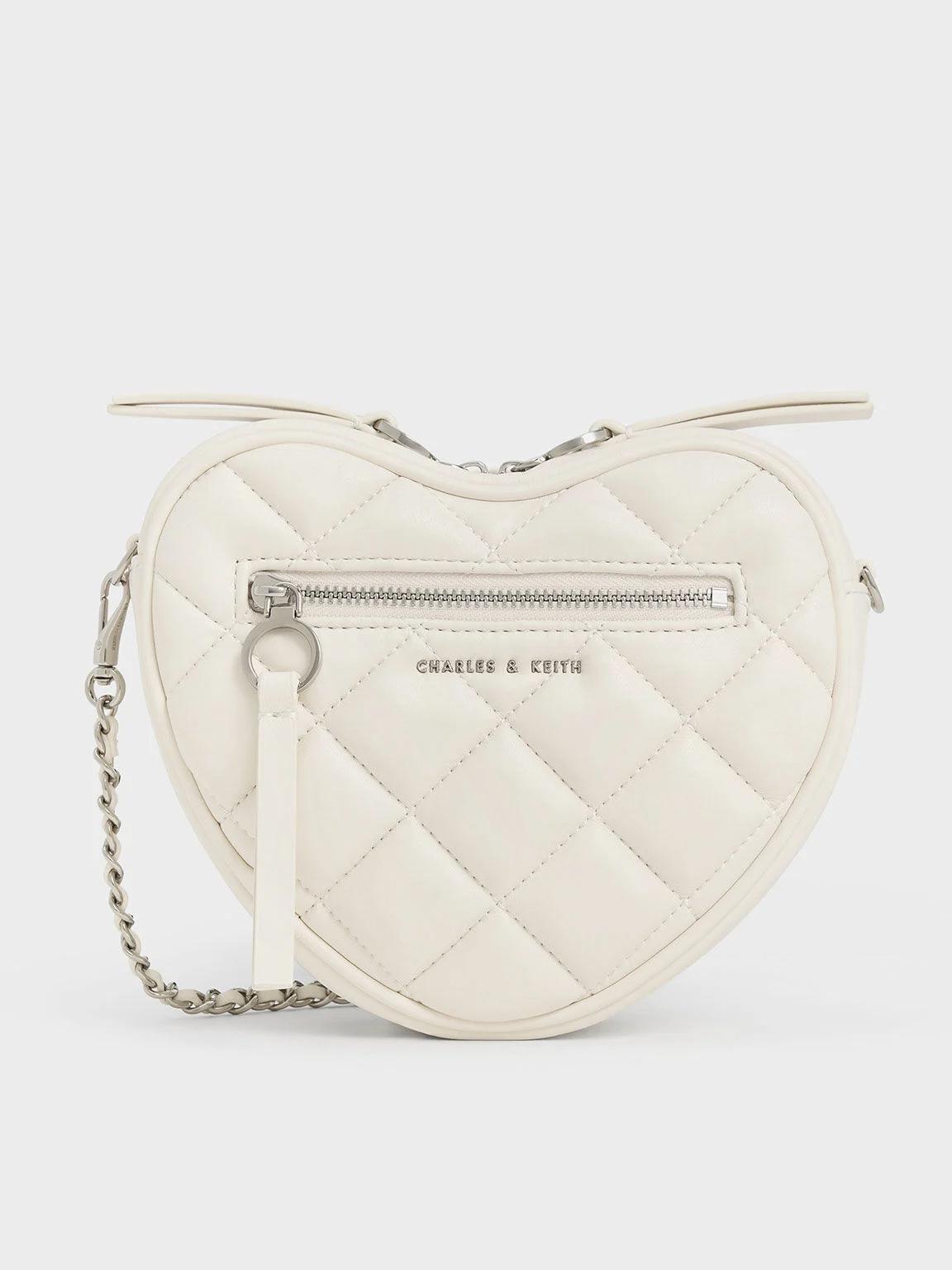 Túi Charles & Keith Philomena Quilted Heart Nữ Trắng