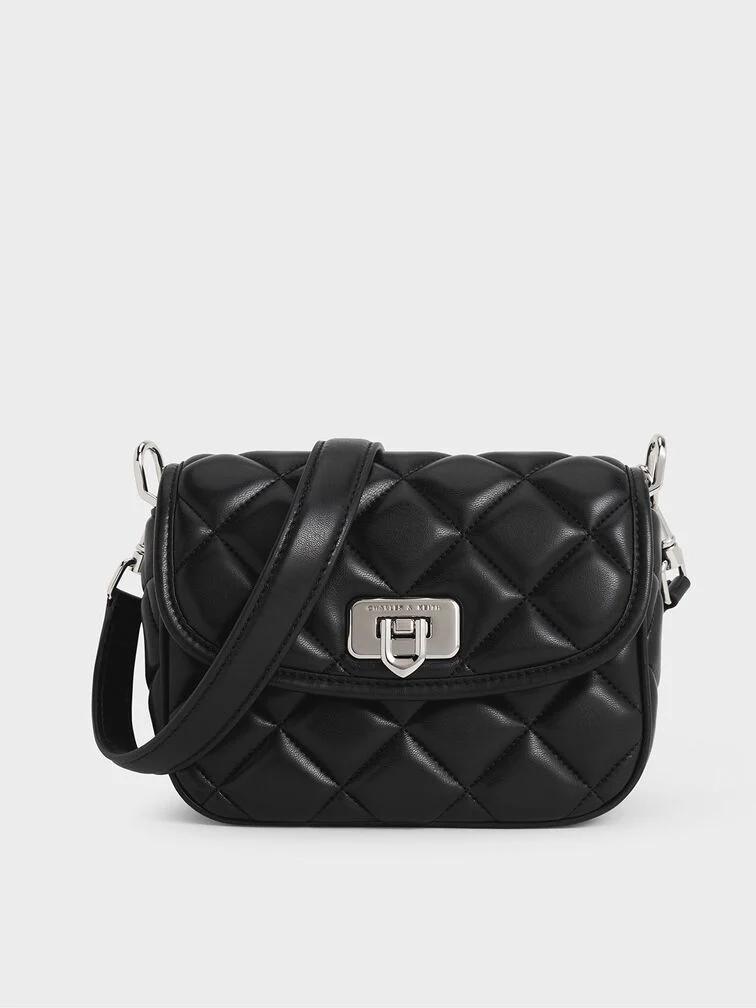 Túi Charles & Keith Cressida Quilted Nữ Đen