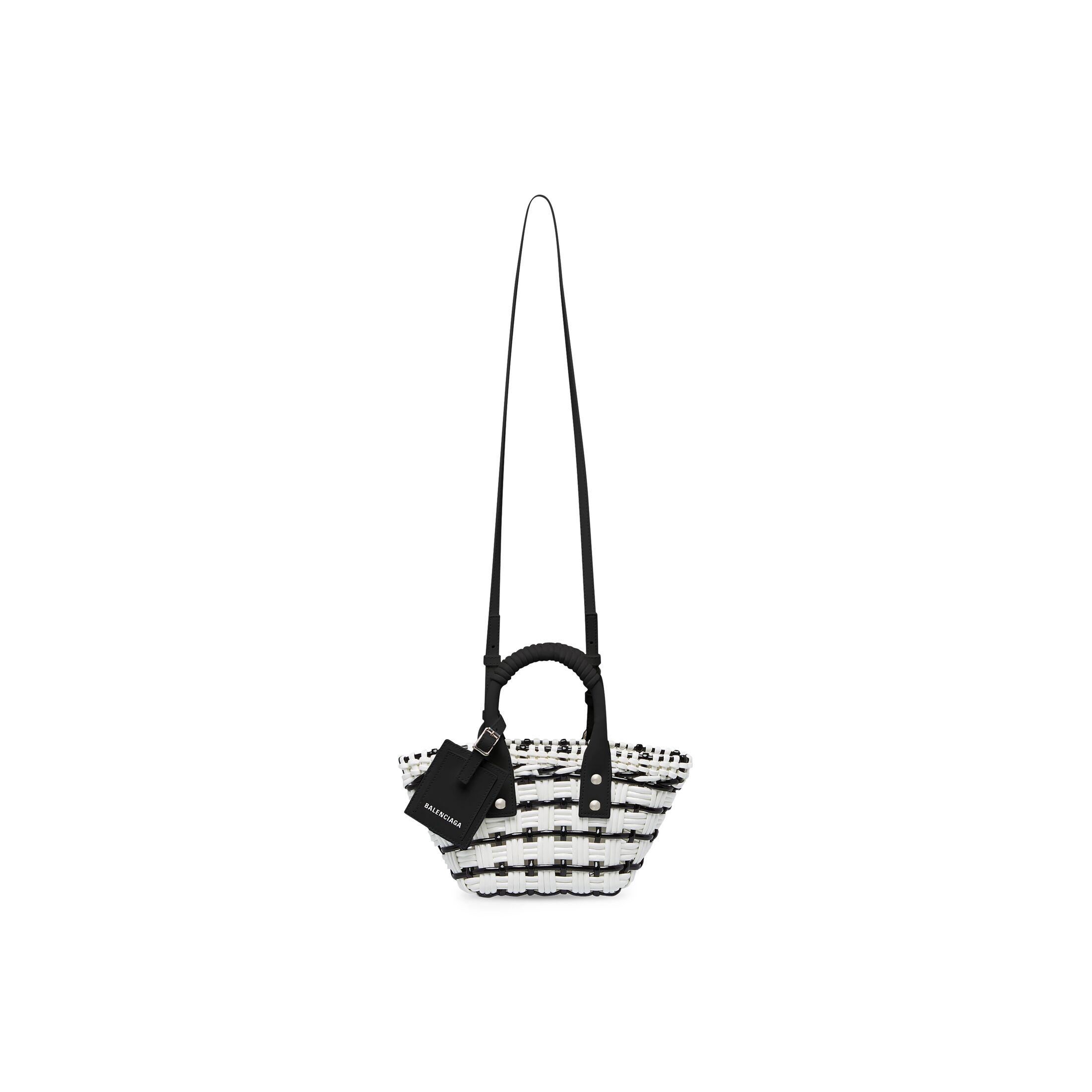 Túi Balenciaga Bistro Xxs Basket With Strap Nữ Trắng Đen