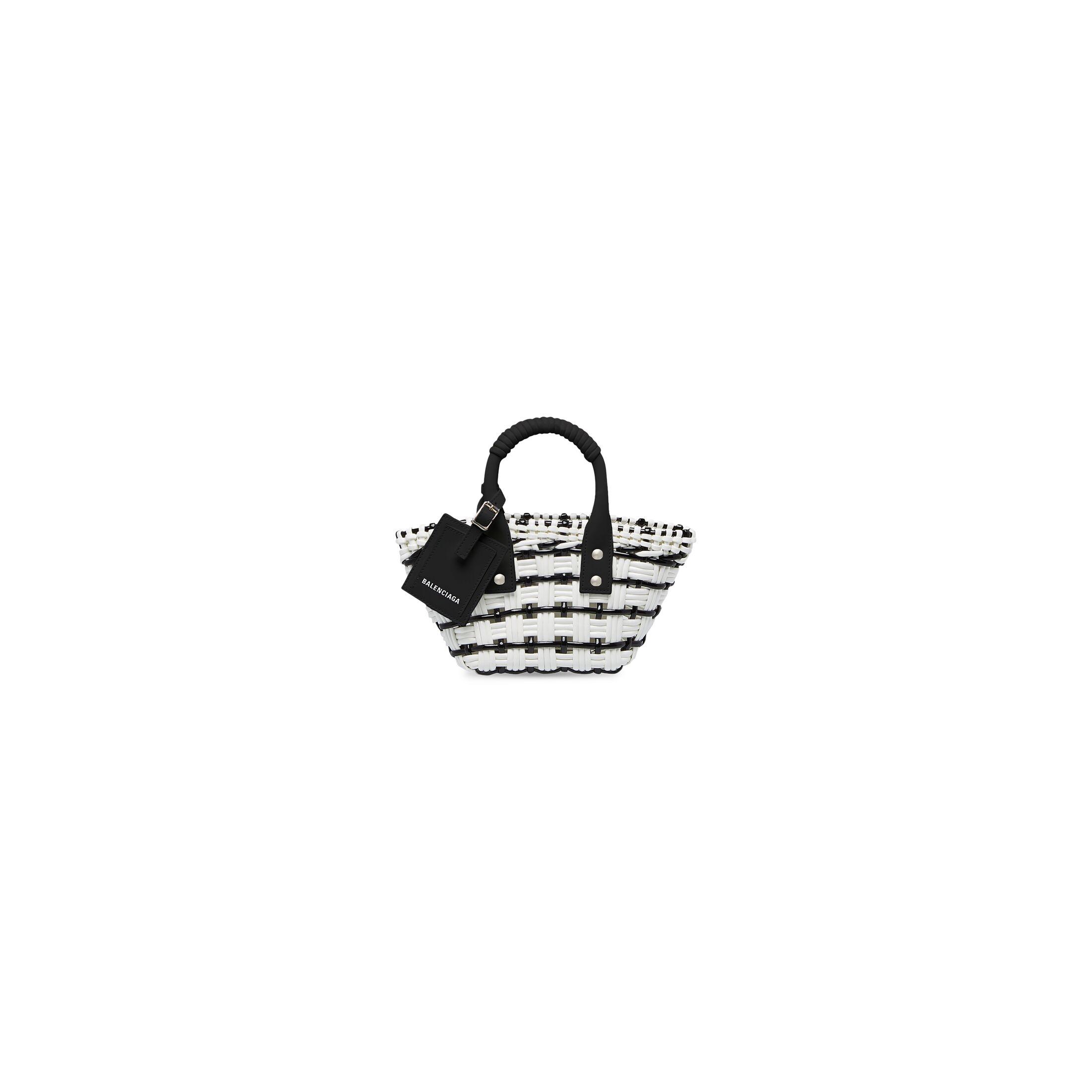 Túi Balenciaga Bistro Xxs Basket With Strap Nữ Trắng Đen