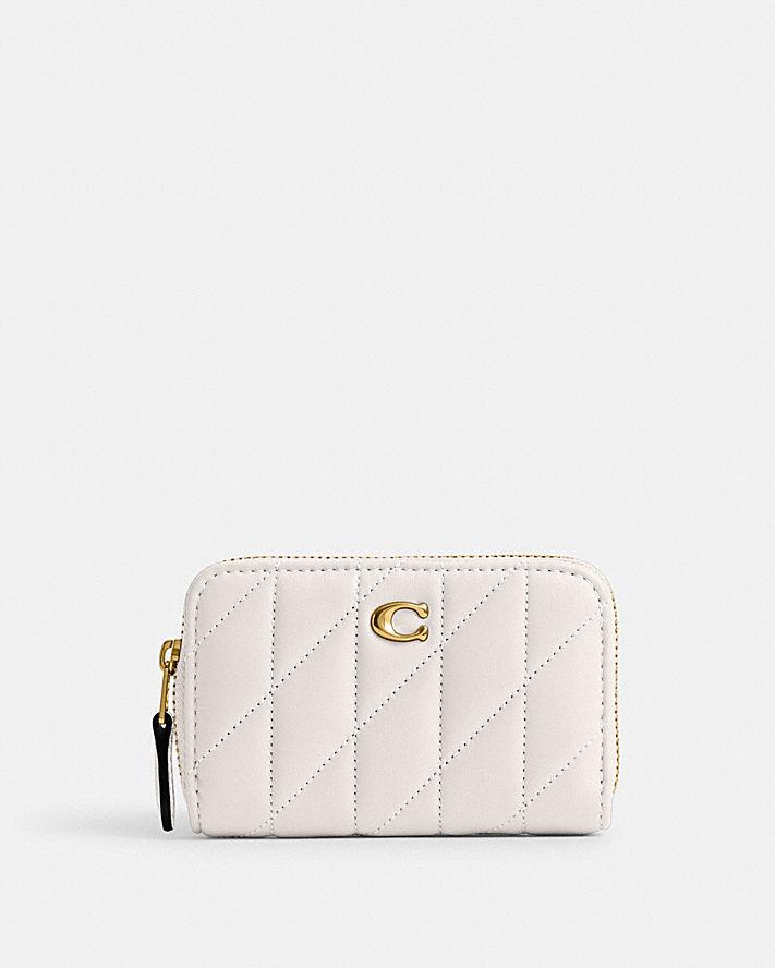 Túi Coach Small Zip Around Card Case With Pillow Quilting Nữ Trắng