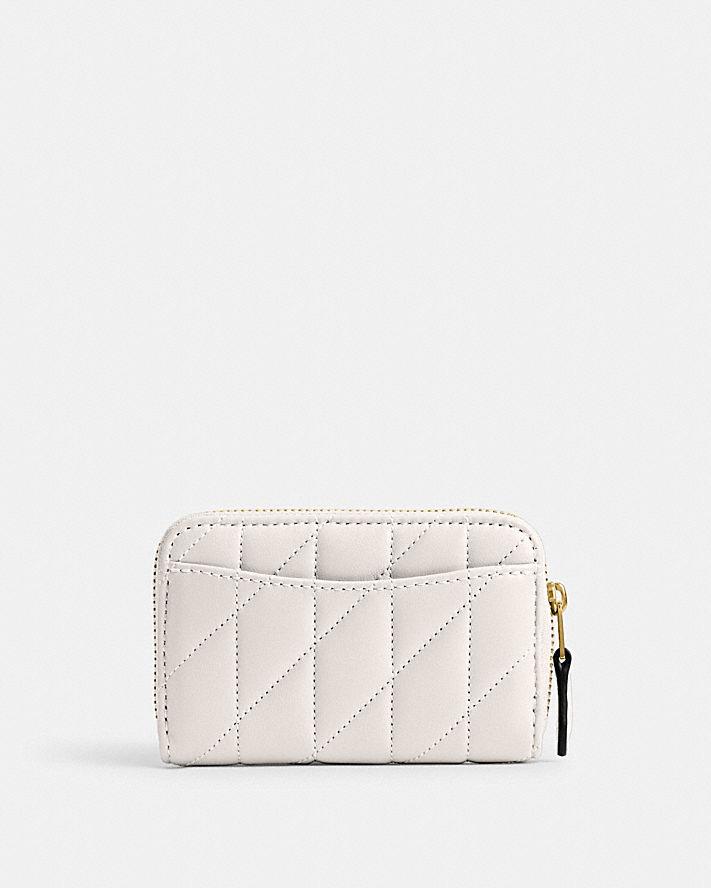 Túi Coach Small Zip Around Card Case With Pillow Quilting Nữ Trắng