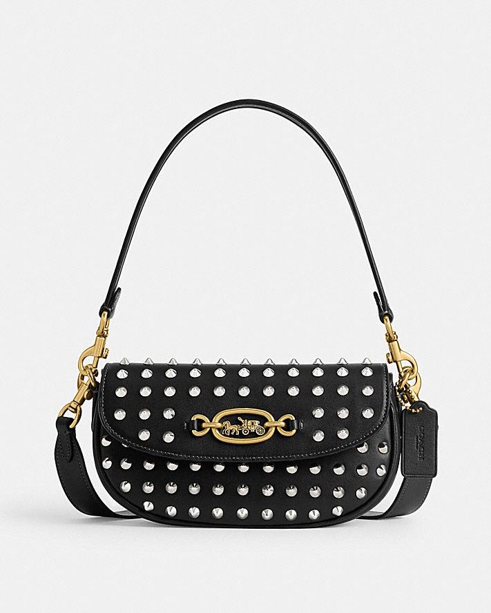 Túi Coach Harley Shoulder Bag 23 With Studs Nữ Đen