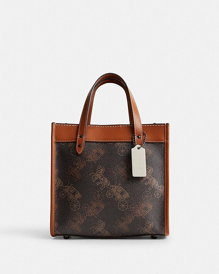 Túi Coach Field Tote 22 With Large Horse And Carriage Print Nữ Nâu