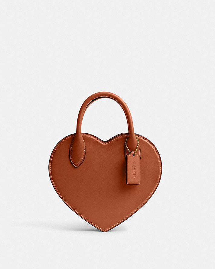 Túi Coach Heart Bag In Regenerative Leather Nữ Nâu