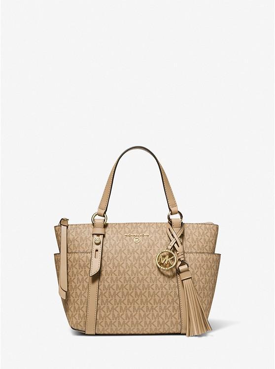 Túi Michael Kors Sullivan Small Logo Top-Zip Tote Bag Nữ Be