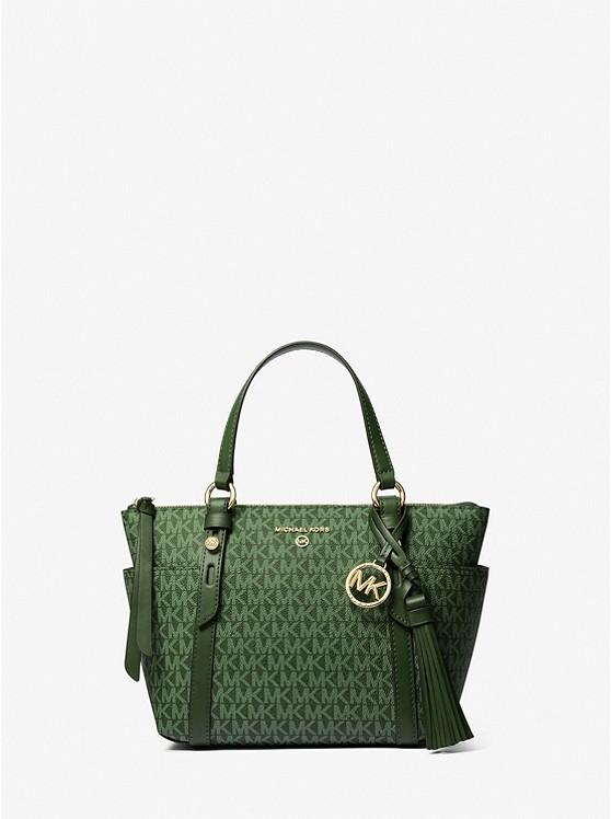 Túi Michael Kors Sullivan Small Logo Top-Zip Tote Bag Nữ Xanh Lá