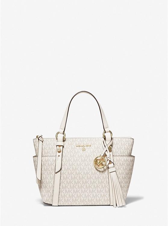 Túi Michael Kors Sullivan Small Logo Top-Zip Tote Bag Nữ Trắng