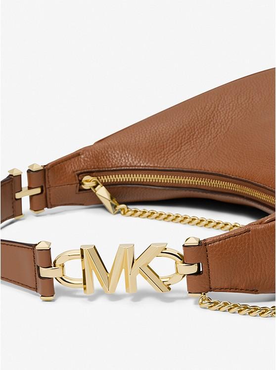 Túi Michael Kors Piper Large Pebbled Leather Shoulder Bag Nữ Nâu