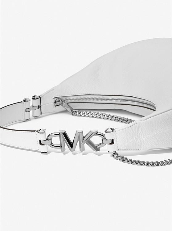 Túi Michael Kors Piper Large Pebbled Leather Shoulder Bag Nữ Trắng