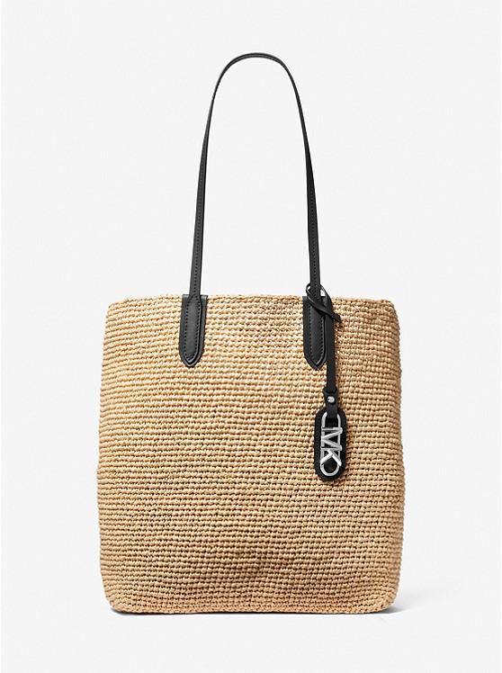 Túi Michael Kors Eliza Large Woven Straw Tote Bag Nữ Nâu