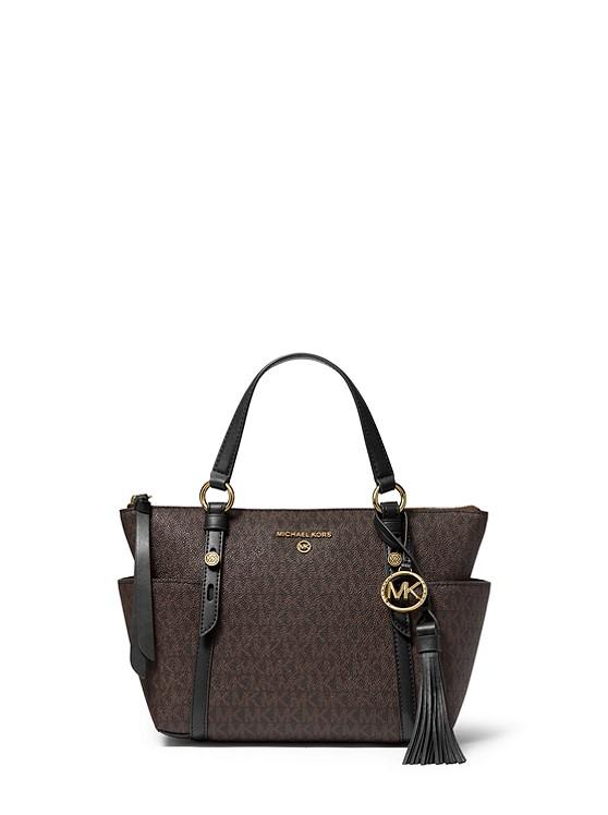 Túi Michael Kors Sullivan Small Logo Top-Zip Tote Bag Nữ Nâu