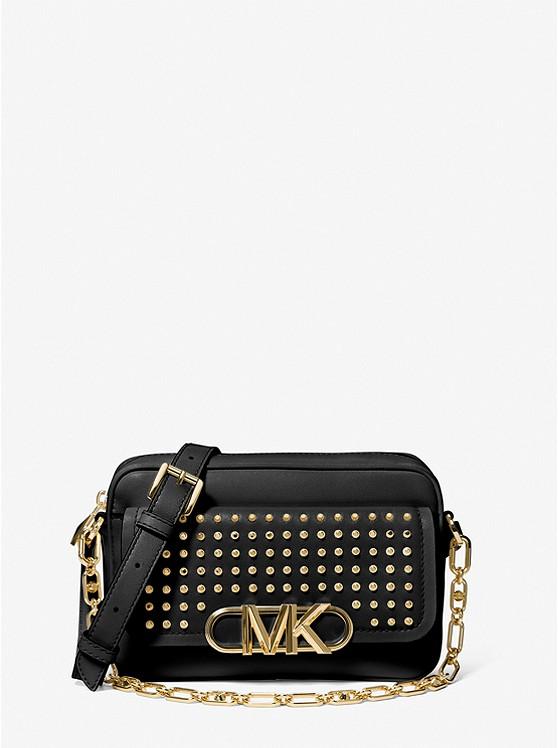 Túi Michael Kors Parker Medium Studded Leather Crossbody Bag Nữ Đen