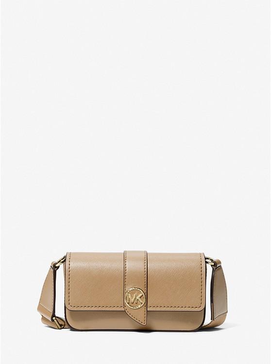 Túi Michael Kors Greenwich Extra-Small Saffiano Leather Sling Crossbody Bag Nữ Nâu Nhạt