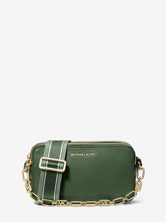 Túi Michael Kors Jet Set Small Pebbled Leather Double Zip Camera Bag Nữ Xanh Lá