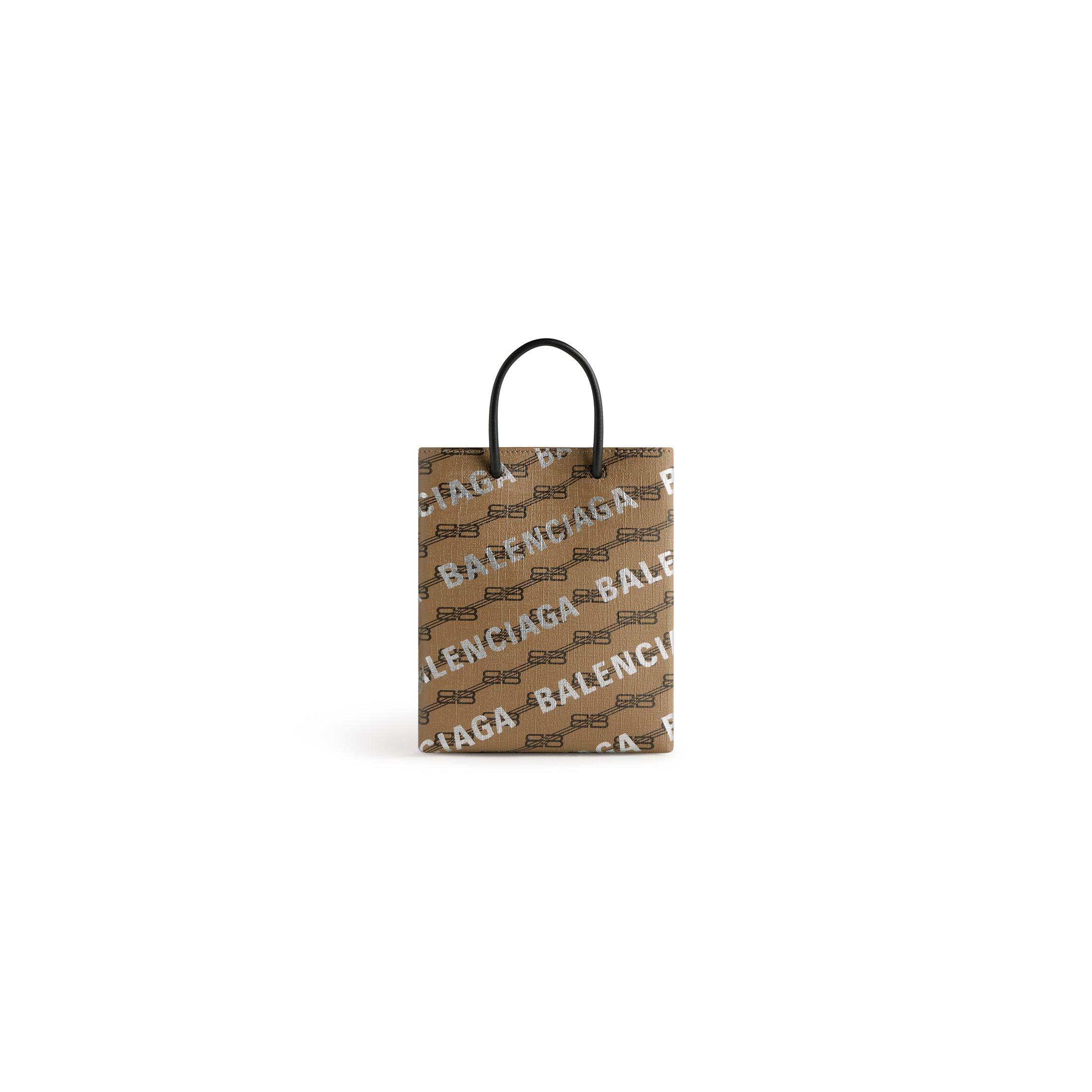 Túi Balenciaga Large Shopping Bag Bb Monogram Coated Canvas And Allover Logo Nữ Be