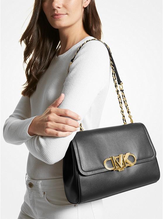 Túi Michael Kors Parker Extra-Large Leather Shoulder Bag Nữ Đen