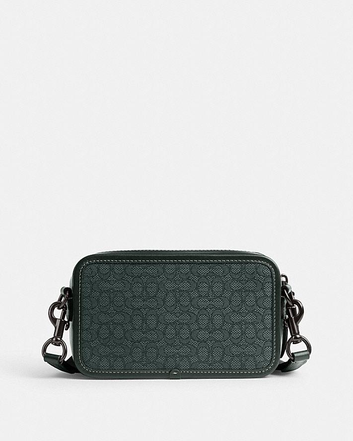 Túi Coach Charter Slim Crossbody In Micro Signature Jacquard Nam Xanh Lá