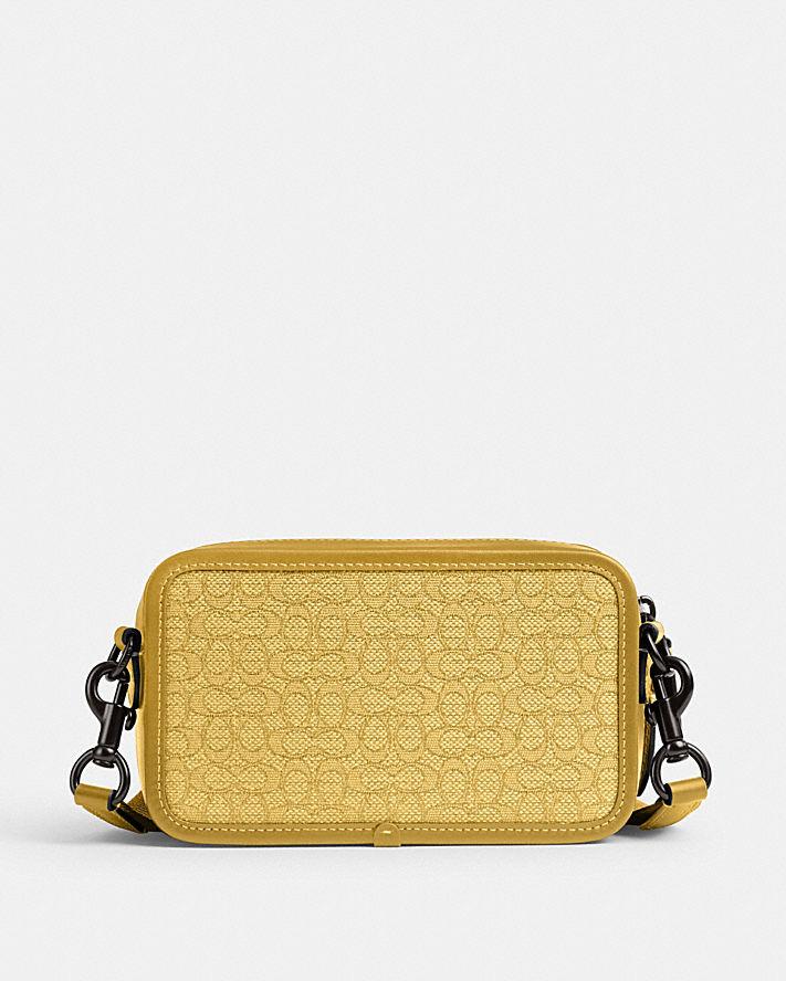 Túi Coach Charter Slim Crossbody In Micro Signature Jacquard Nam Vàng