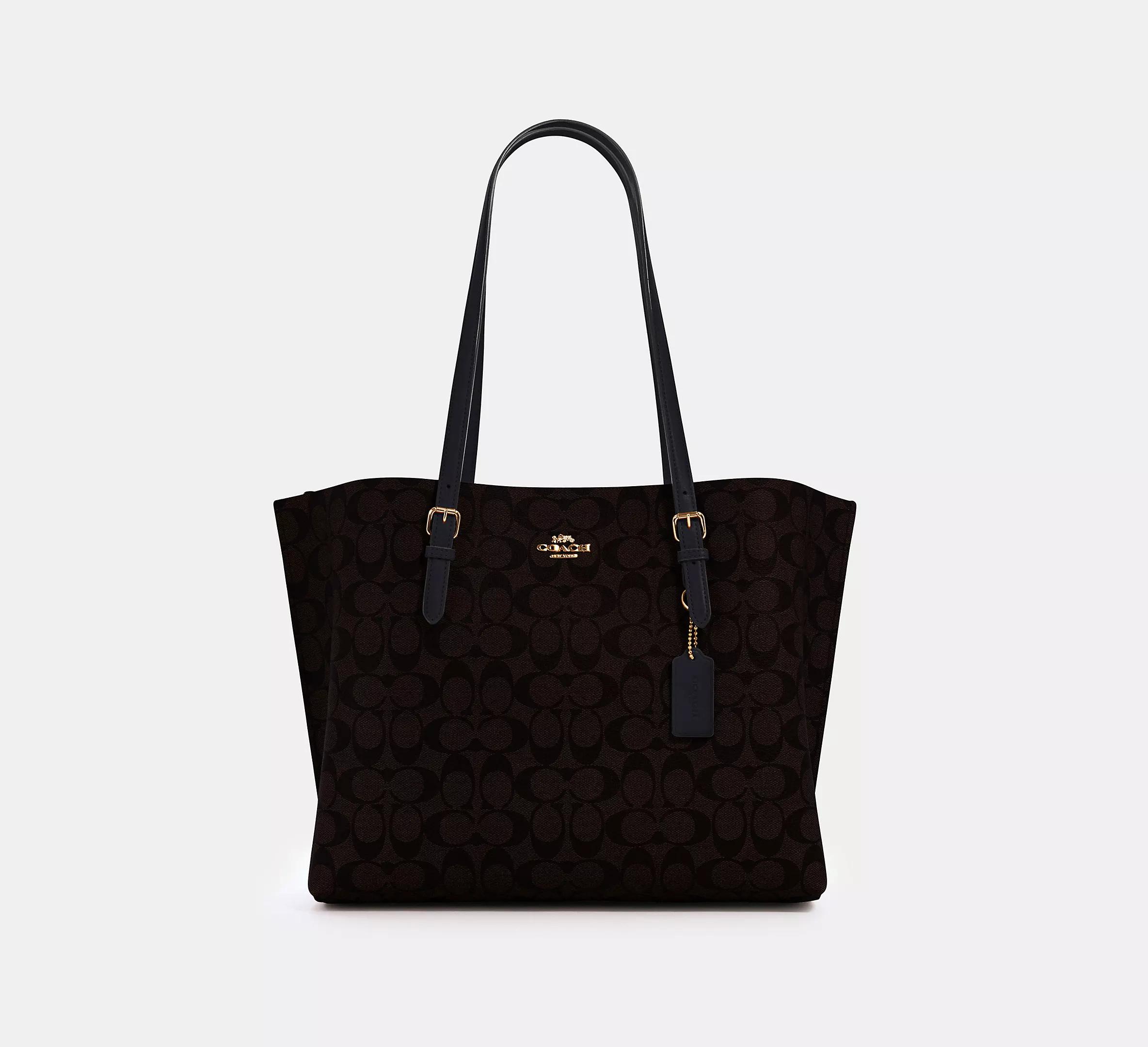 Túi Coach Mollie Tote In Signature Canvas Nữ Nâu Đen