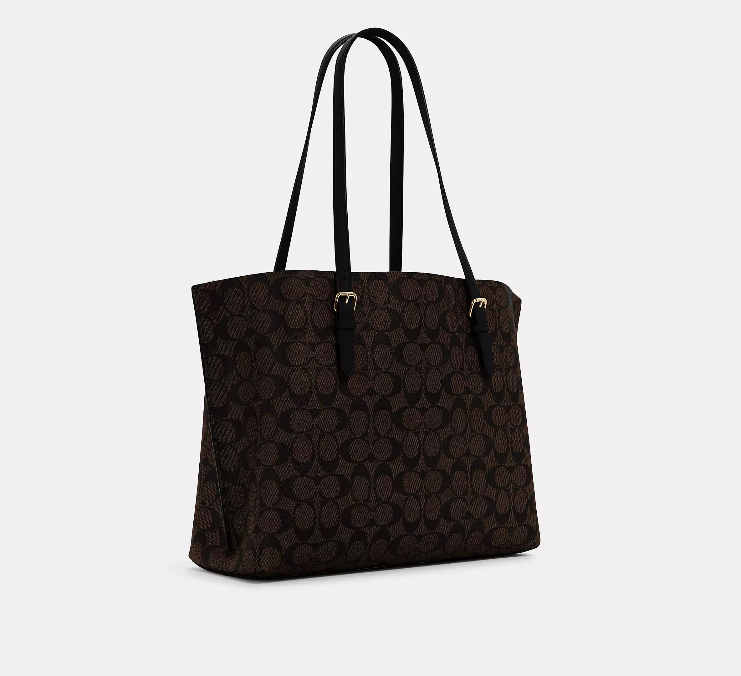 Túi Coach Mollie Tote In Signature Canvas Nữ Nâu Đen