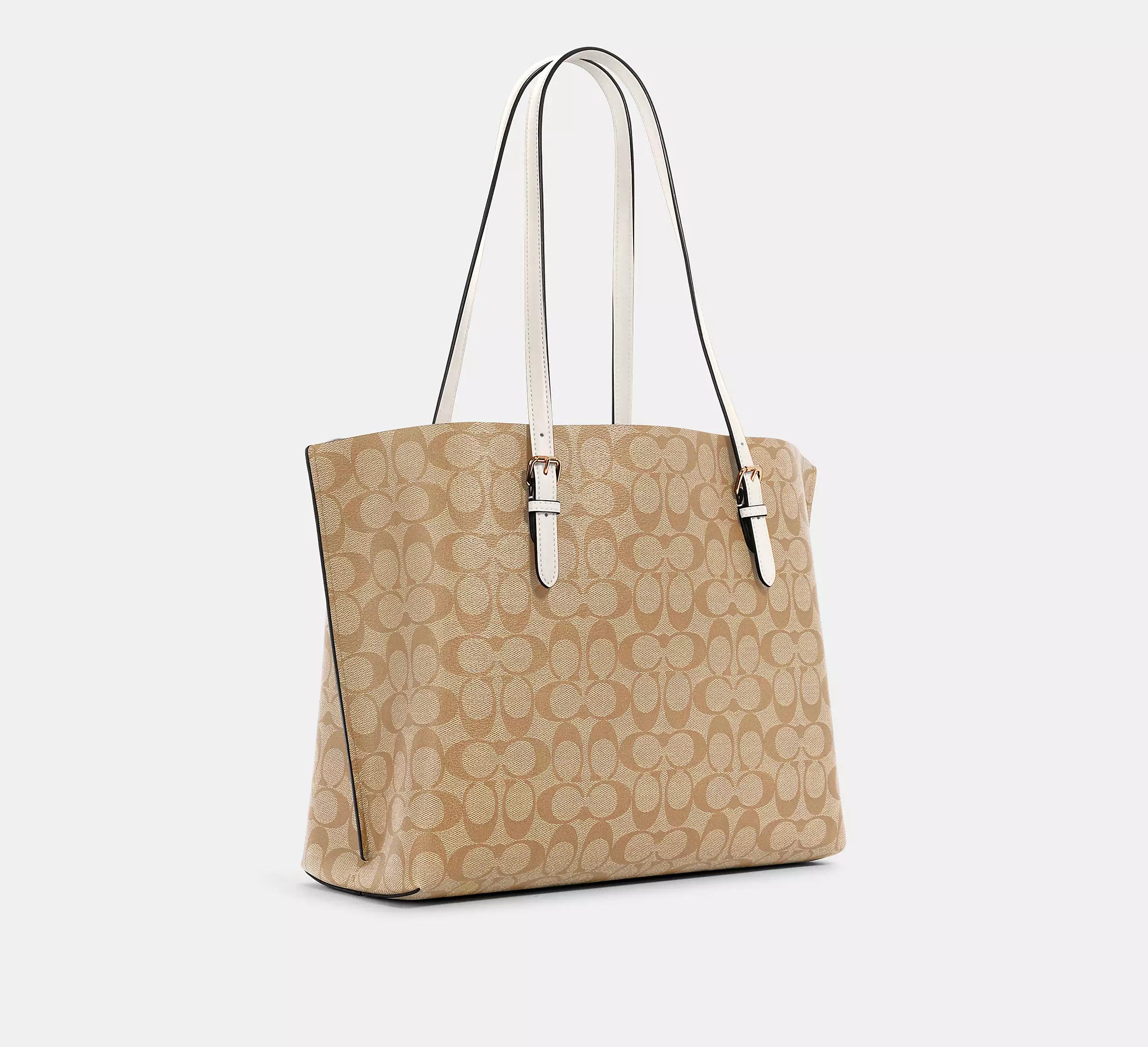 Túi Coach Mollie Tote In Signature Canvas Nữ Be Trắng