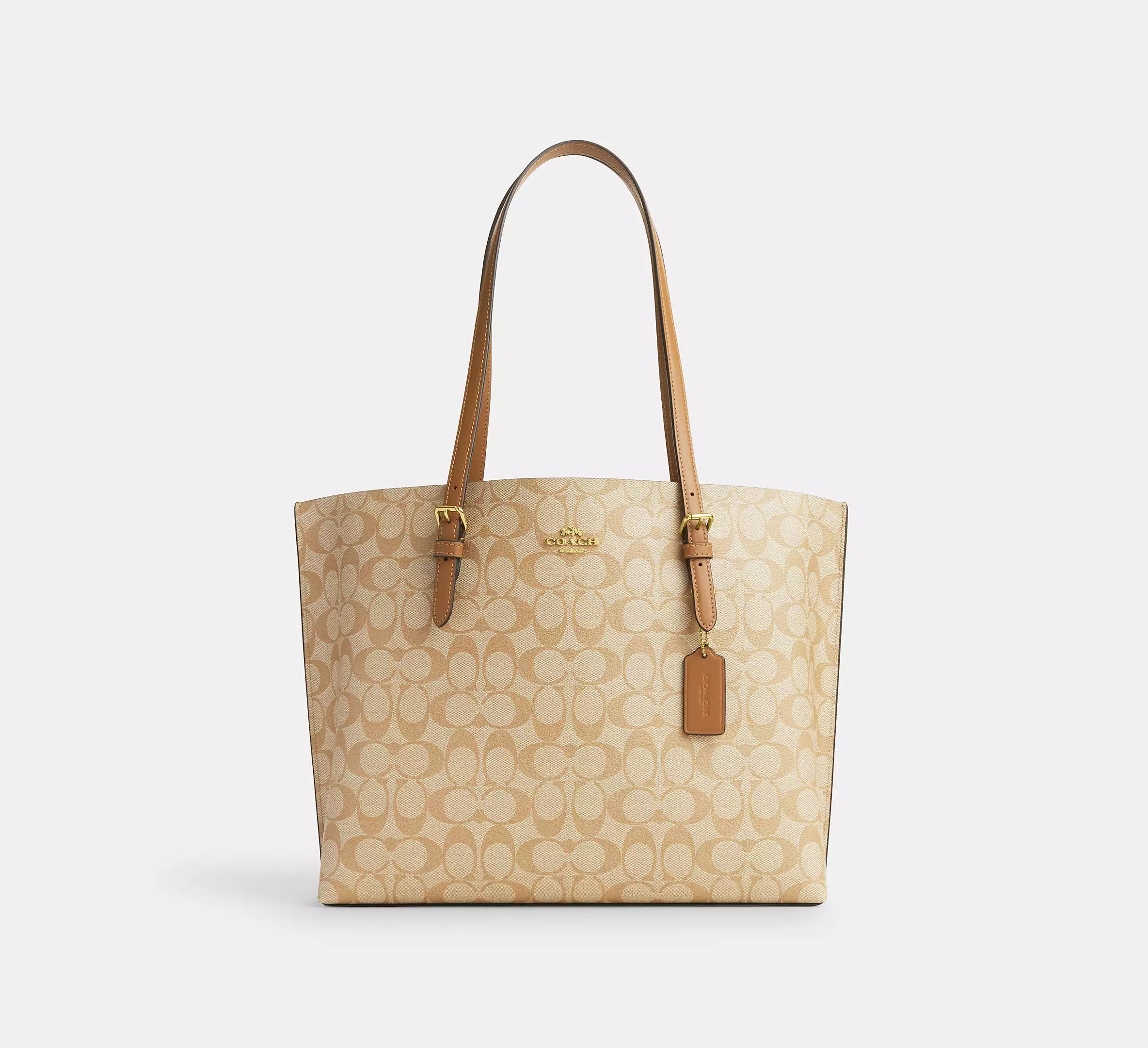 Túi Coach Mollie Tote In Signature Canvas Nữ Be Nâu