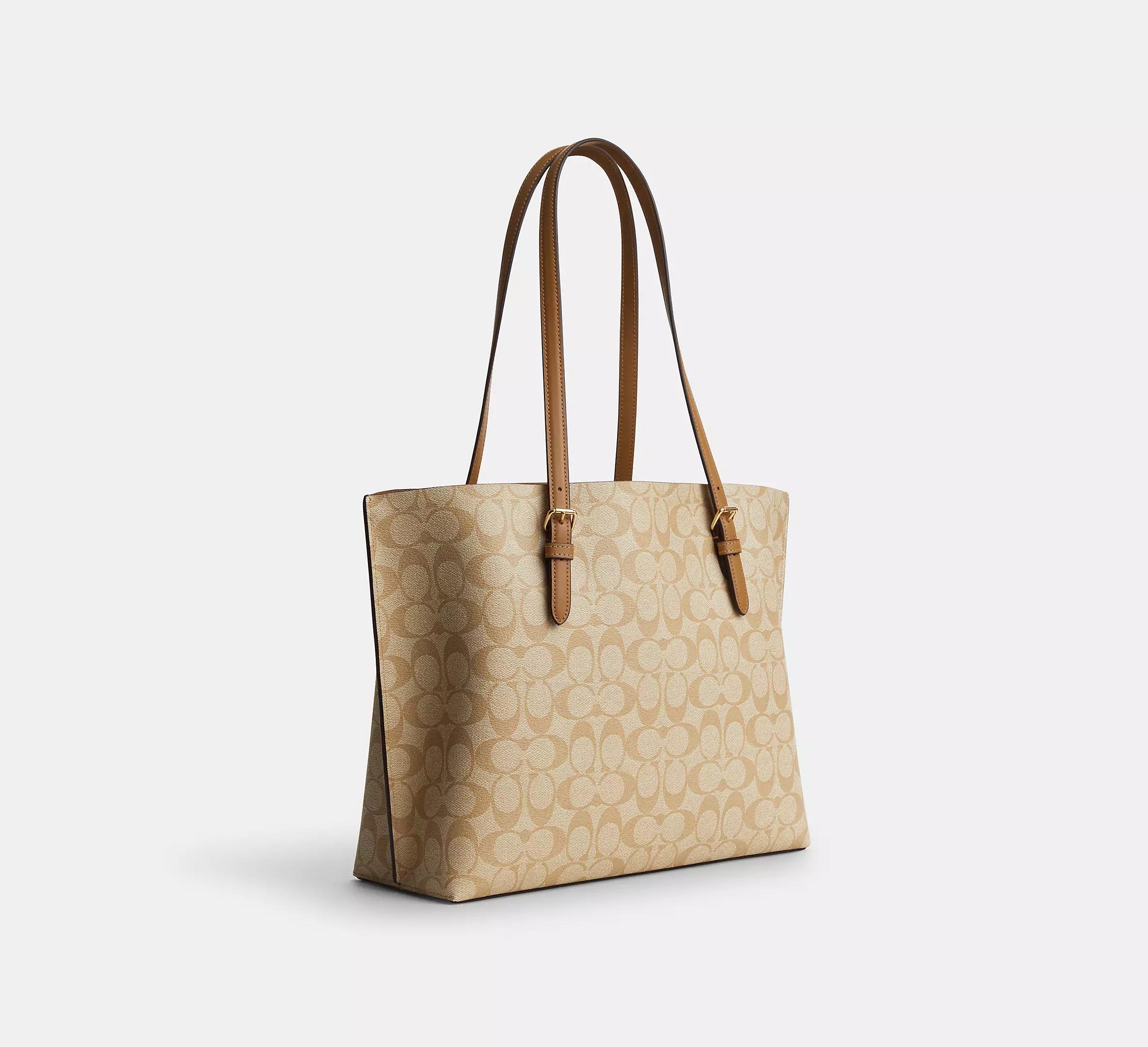 Túi Coach Mollie Tote In Signature Canvas Nữ Be Nâu